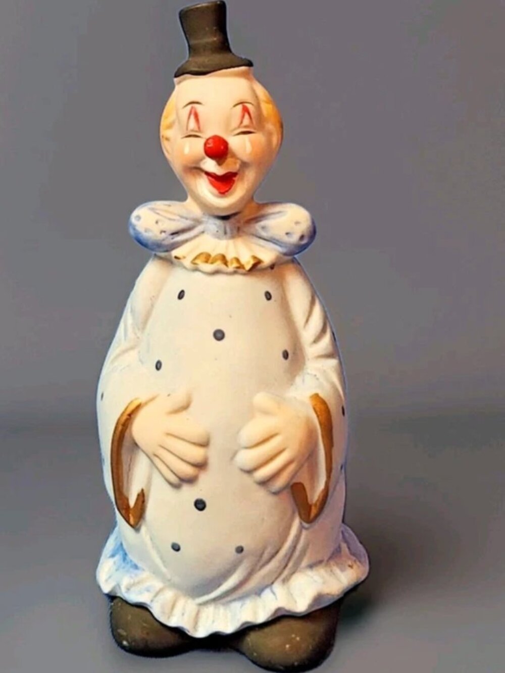 Vintage Clown Porcelain Bell 4.5" Tall Figure A.A. Importing Co Happy Circus